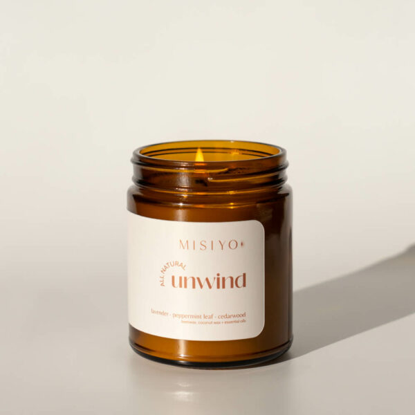 UNWIND Beeswax Candle (All Natural) Made in Alberta
